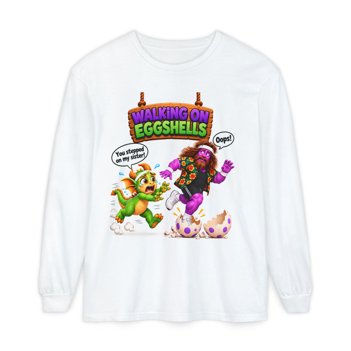 Walking on Eggshells Spiky and Leo long sleeve sweatshirt