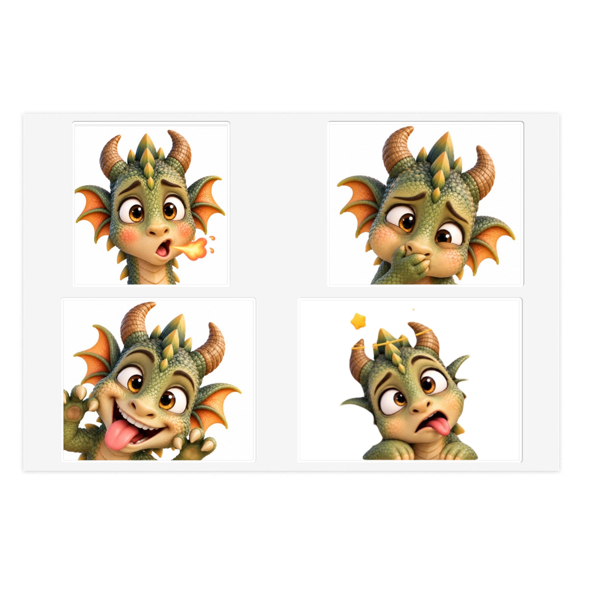 Chaotic Spiky the Dragon Sticker Sheets | Emotive Dragon Stickers