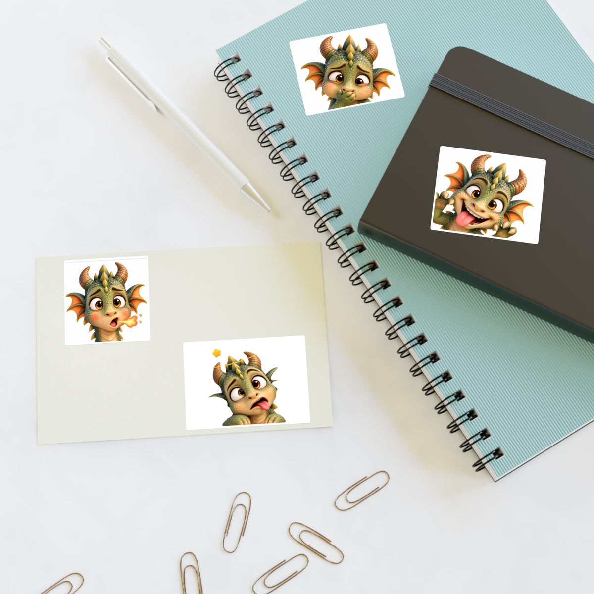 Chaotic Spiky the Dragon Sticker Sheets | Emotive Dragon Stickers