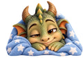 Baby Sleepy Dragon Sticker pack of 10