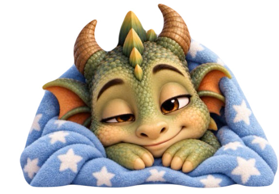 Baby Sleepy Dragon Sticker pack of 10